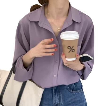 レディース トップス シャツ 長袖 襟付き 角襟 シフォン ポケット 前開き シンプル カジュアル ラフ メンズライク ボーイッシュ ルーズ クール とろみ感 ベーシック ナチュラル シック 抜け感