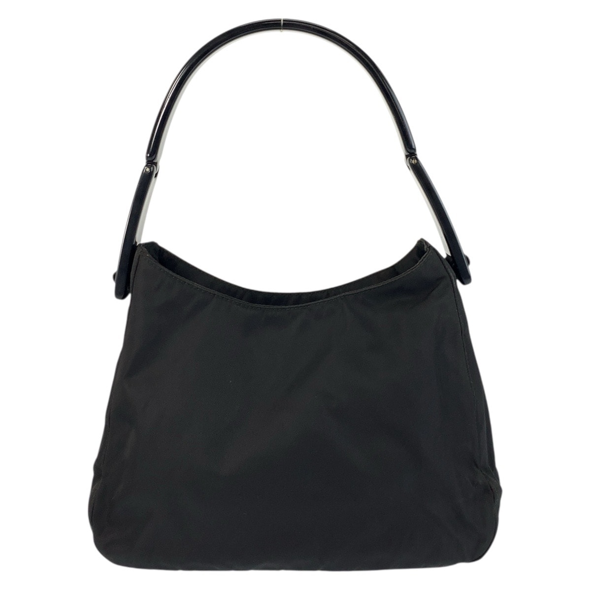 美品 テスート 三角ロゴプレート ブラック 黒 ナイロン/プラスチック ハンドバッグ レディース 505097