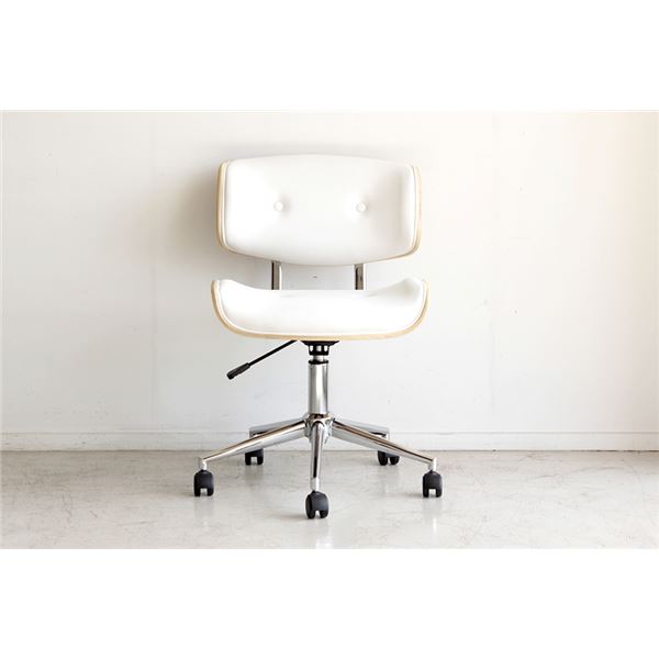 オフィスチェア/デスクチェア ホワイト 幅585mm キャスター TM グラム 組立品 会社 子供部屋 書斎
