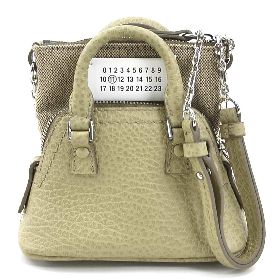 メゾンマルジェラ Maison Margiela ショルダーバッグ ミニショルダーバッグ 5ACベビー レザー ベージュ レディース 90003i