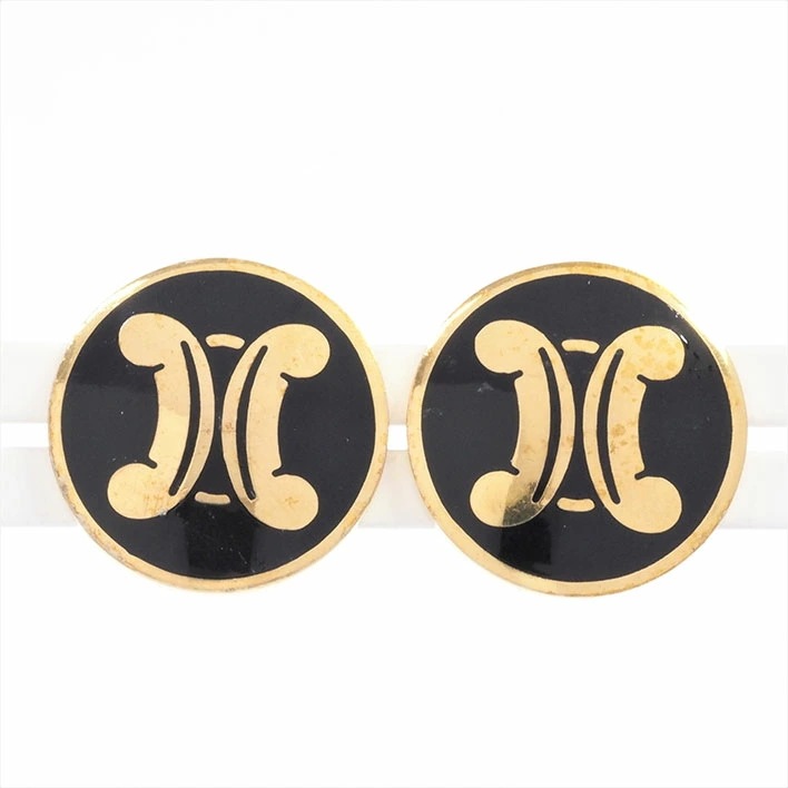 セリーヌ マカダム ロゴ ラウンド ヴィンテージ【イヤリング】