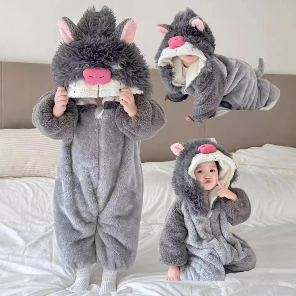 ベビー服ベビーレオタードマリー今週の割引は 25% オフです猫パジャマスエード厚手外出着パジャマ綿着