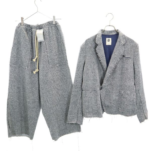 未使用 バースト222 16AW ウールブレンド 日本製 スーツ 上下セットアップ 1 黒系 vast222 メンズ