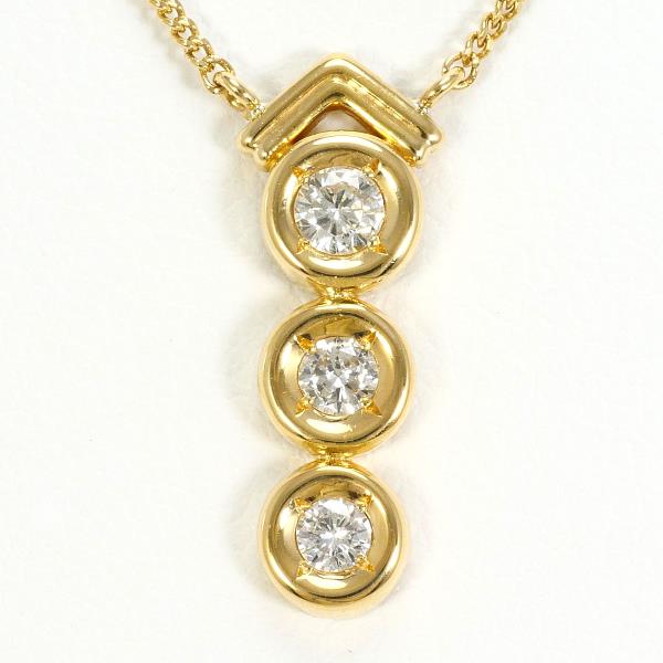 K18 18金 YG イエローゴールド ネックレス ダイヤ 0.20 約41cm ジュエリー 中古