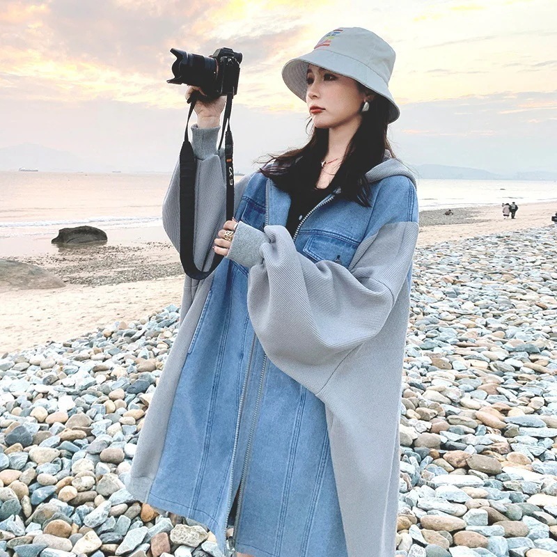 【3日出荷】大きいサイズレディースコートセミロングアウター可愛いトップス韓国ファッションジャケット人気新作春秋服