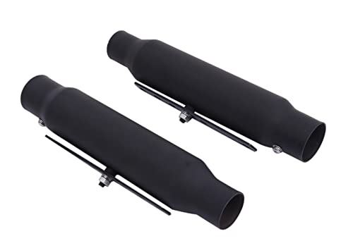 アメリカン ショート スリップオン マフラー ２本セット ブラック ルネッサ エストレヤ W400 W650 W800 BOLT XL883 GN125 等 バイク 汎用 社外品