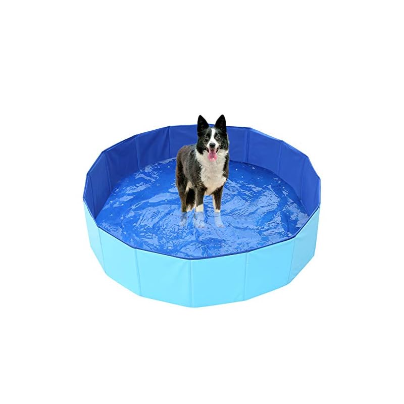 AIRMFJI 犬プール ペットプール ペット用バスグッズ プール pvc小型犬 中型犬 折畳式プール おふろ 浴槽 シャンプー 犬用品 猫用品 水抜き栓付き ペット用 贈り物 (120x30cm)