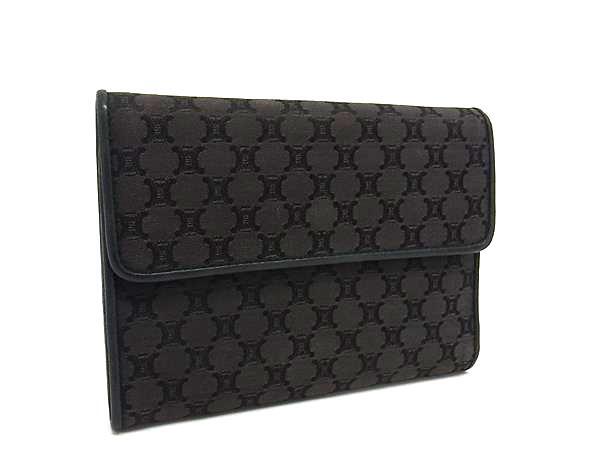 セリーヌ 財布 マカダム 三つ折り財布 キャンバス×レザー CE00/33 ダークブラウン系 ミニ財布 コンパクト ウォレット 小銭入れ レディース 小さい 人気 ブランド【本物保証】