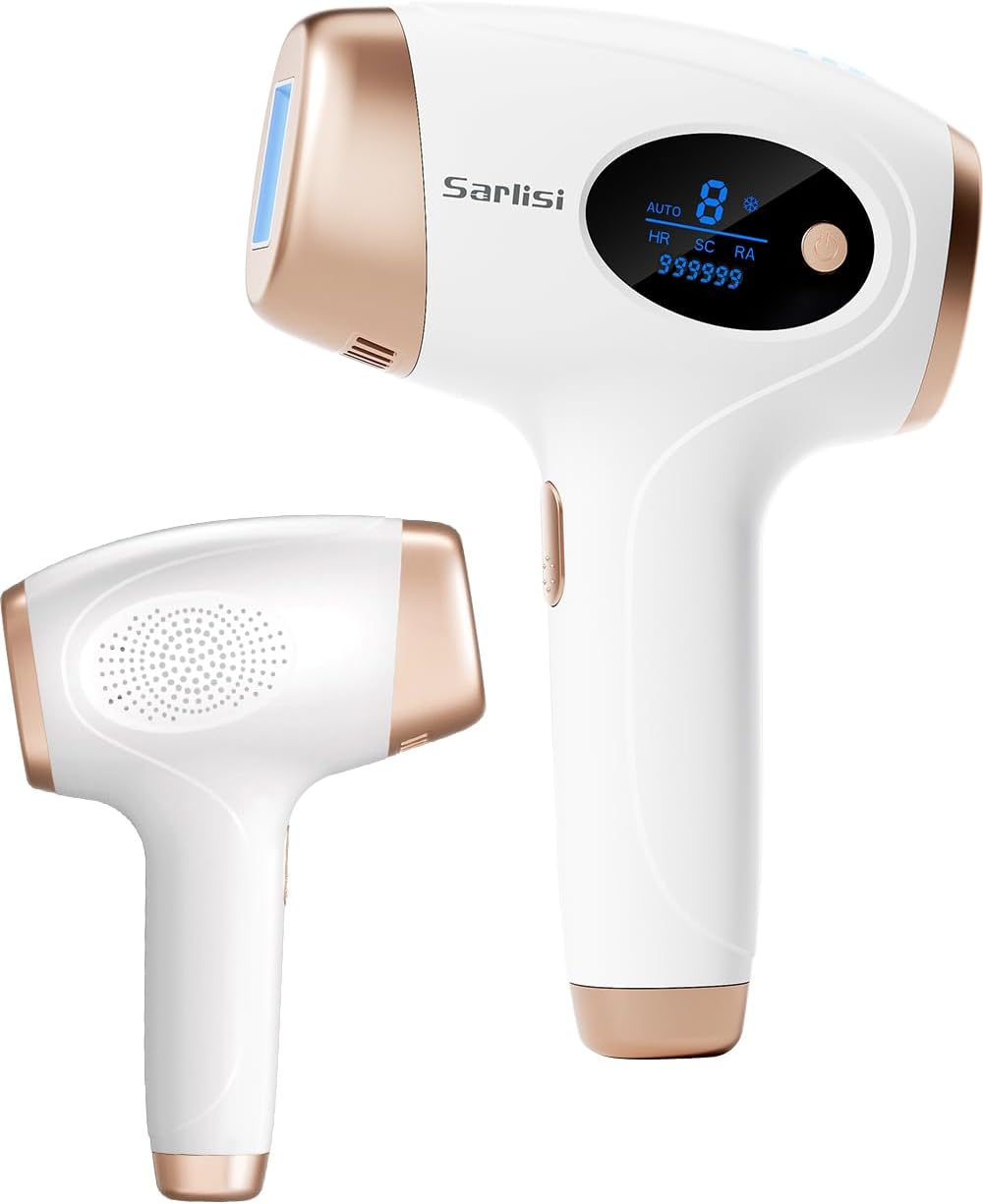 Sarlisi 脱毛器 無痛脱毛 【2025年新モデル】 自動照射 999999万発9段階 全身適用 VIO対応 家庭用 男女兼用 ipl 光脱毛器 髭 だつもうき脱毛器 メンズ サーリシ ホワイト