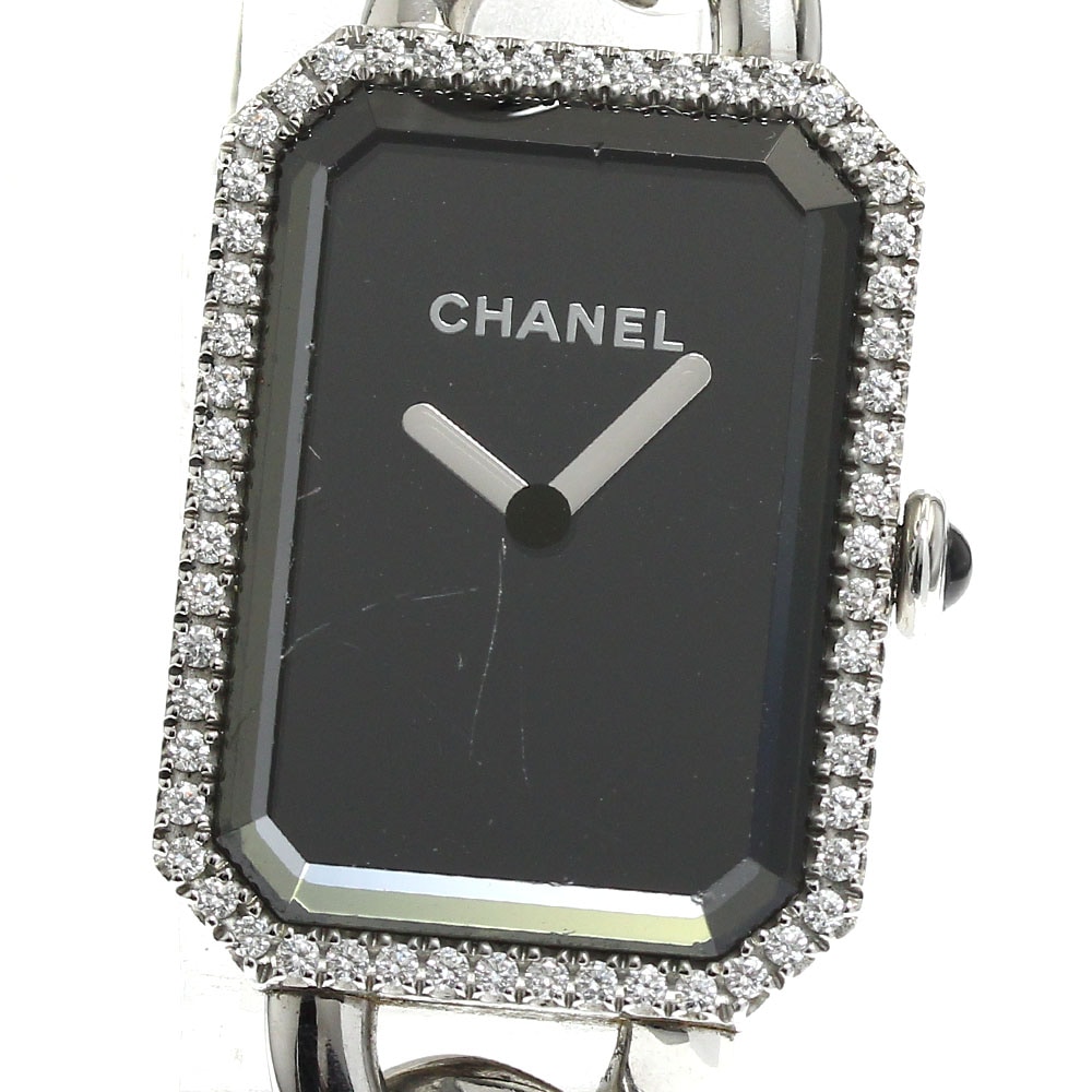 シャネル CHANEL H3254 プルミエール チェーン ダイヤベゼル クォーツ レディース 保証書付き_886328【中古】