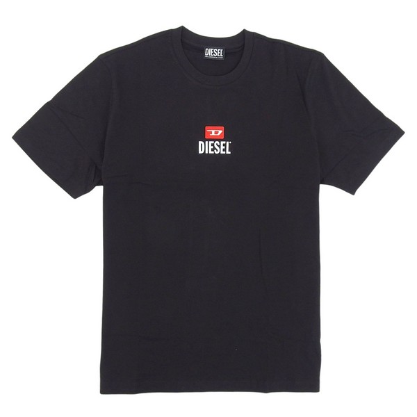ディーゼル Tシャツ カットソー メンズ 半袖 XXL コットン ブラック T-JUST SMALL NEW D LOGO T-SHIRT A11184RPATI9-BKXXL DIESEL