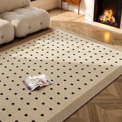 Qoo10] カーペット ラグ 絨毯 四角ドット柄 シ