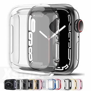 アップルウォッチ カバー 透明 45 41 40 38 44 42 mm トップ画面も保護可能