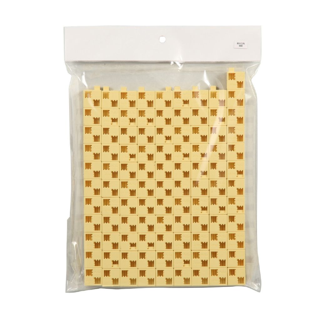 （まとめ買い）Artecブロック パーツ単品 基本四角 100P 薄黄 77847 [x3セット]