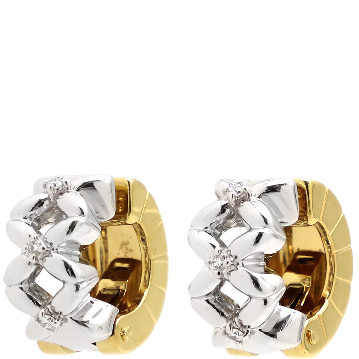 イヤリング ダイヤモンド イヤリング K18YG K18WG ダイヤモンド ホワイトゴールドXイエローゴールド 750 クリップ 2WAY 【中古】