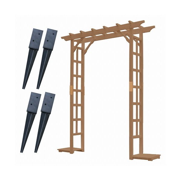 住まいスタイル 天然木パーゴラアーチ金具セット ライトブラウン BP-R200UB4-LBR メーカー直送