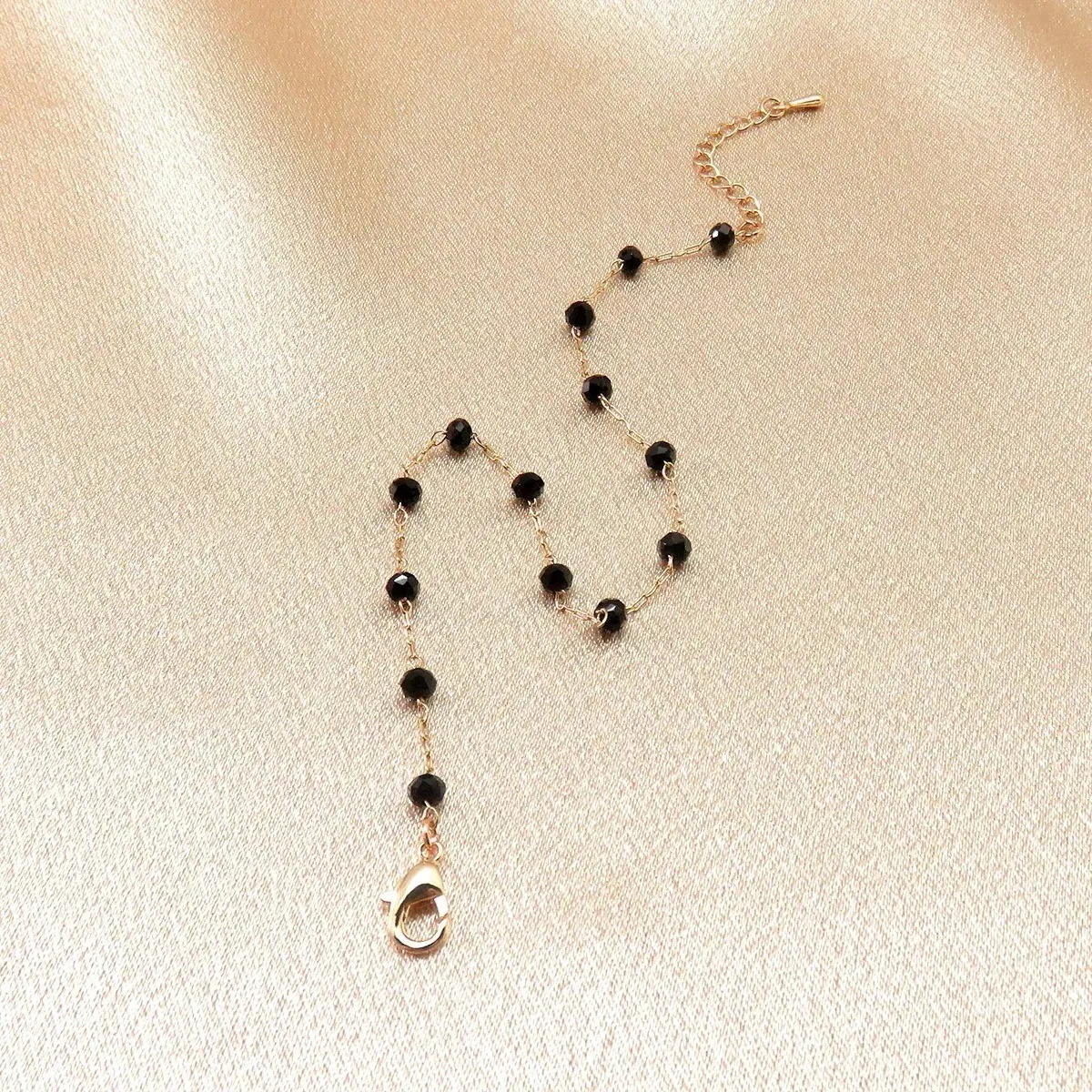 【20点セット】【急速出荷】バングル 欧米 シンプルでスタイリッシュなレトロな 黒水晶 ビーズブレスレット韓国 風 ハンドメイド ブレスレット