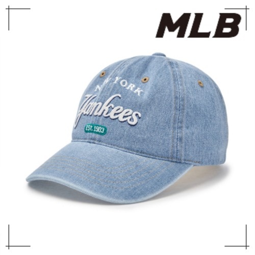 MLB公式正規品 キャップ Color Denim Unstruck Ball Cap NY (L.Blue)