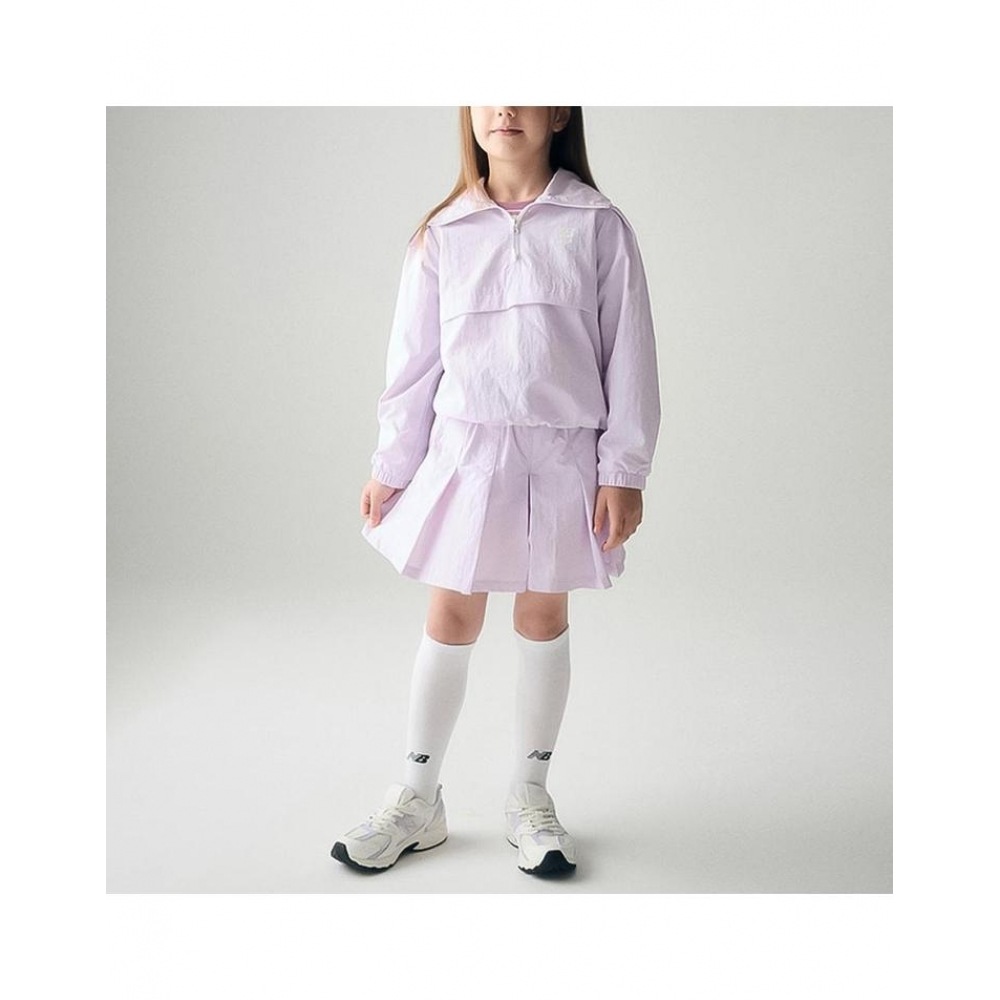 New Balance キッズ女の子用ウーブンハーフジップアップスカートセットアップ