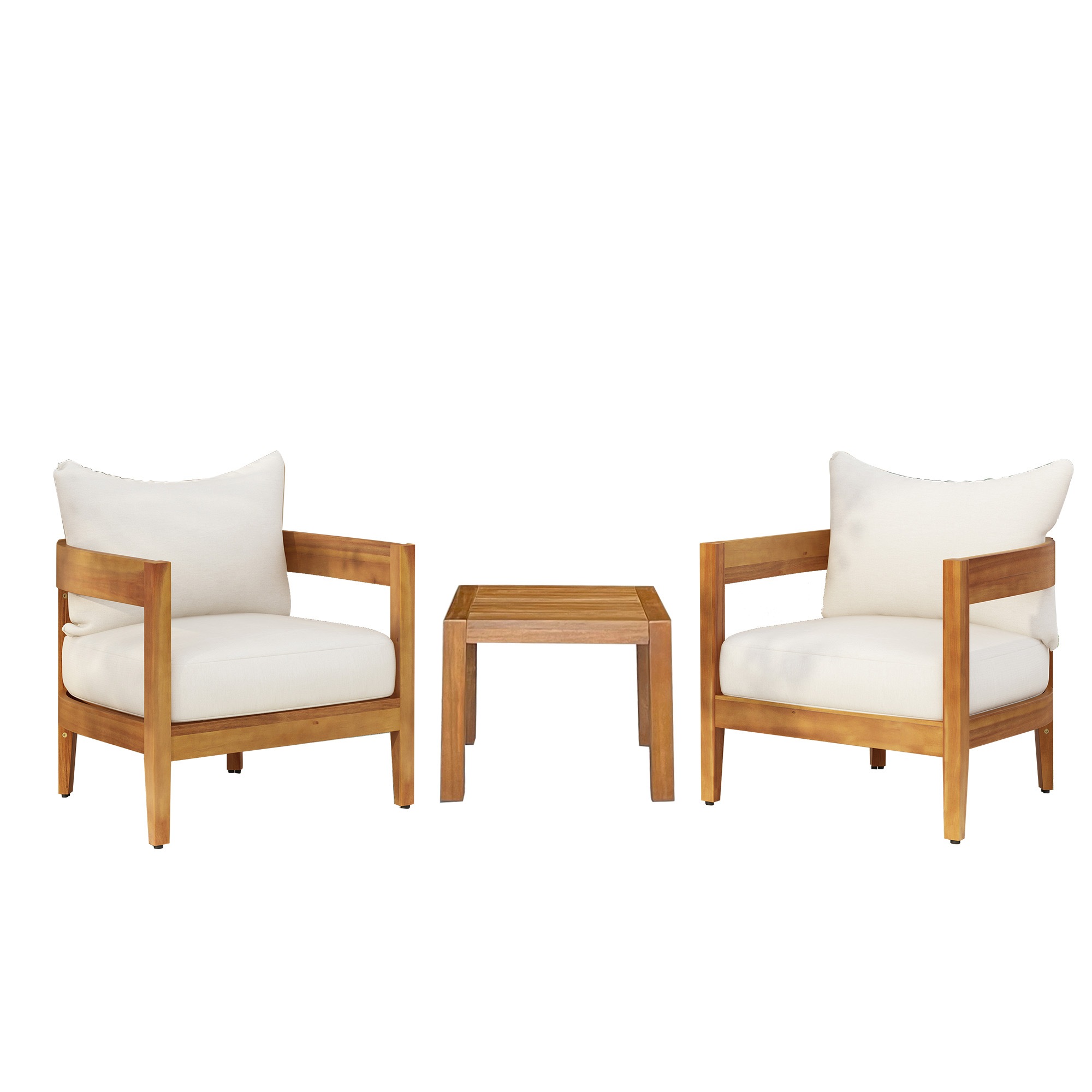 220【国内発送】220ガーデンファーニチャー 3点セット 天然木 屋外用 肘掛け ソファ ガーデンファニチャー ホテル カフェ ベランダ テラス テーブル 家具 高級 おしゃれ【ナチュラル】