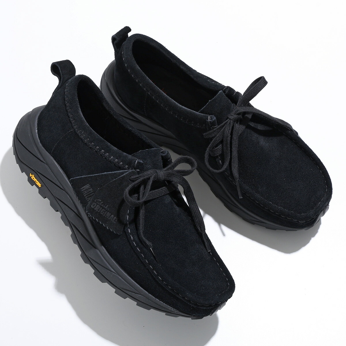 Clarks クラークス モカシン 26181120 WALLA EDEN LO ワラエデンロー メンズ スエード Vibramソール レースアップ ローカット シューズ 靴 BLACK-SUEDE