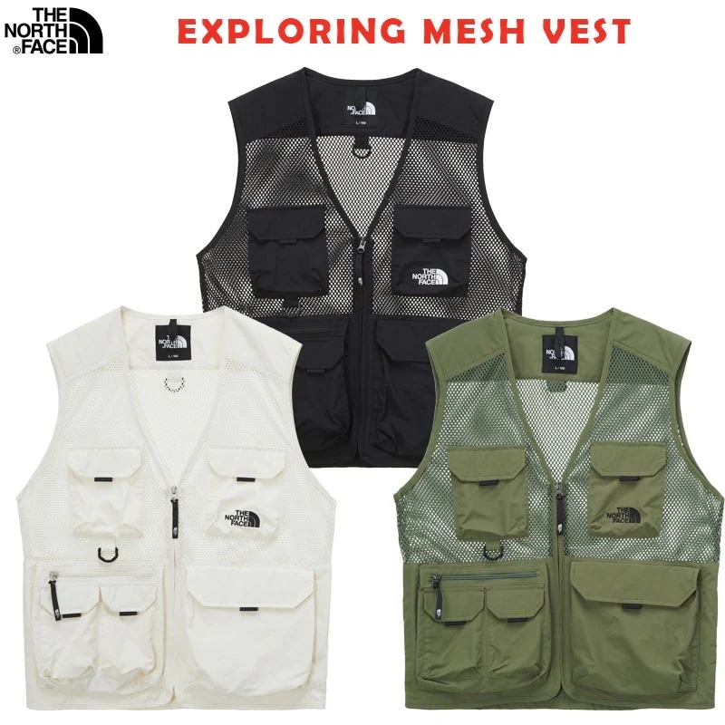 韓国正規品保証 関税負担なし NV3BP02A EXPLORING MESH VESTデイリー 基本 着装 男子 女子 人気 韓国 ファッション 男女共用 アウトドア
