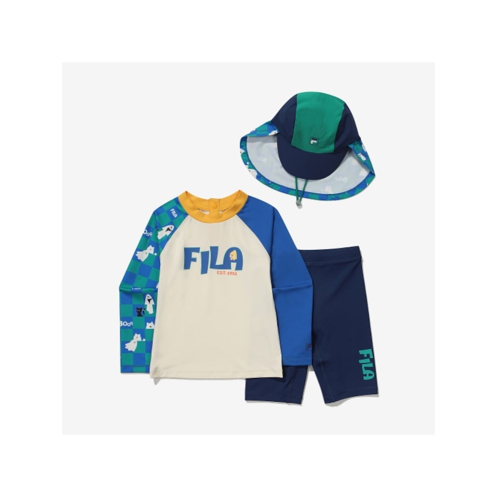 [FILA KIDS] TD アクアボーイズラッシュガードセット (FK2SWG2A01M_GRN) Q0ZFK2SWG2A01MGRN