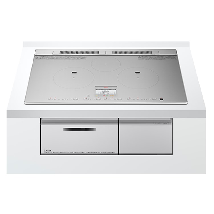 HITACHI 日立 ビルトイン IHクッキングヒーター HT-N8STWF-S 単相200V 幅75cm 3口 鉄・ステンレス対応 レンジフードファン連動 シルバー