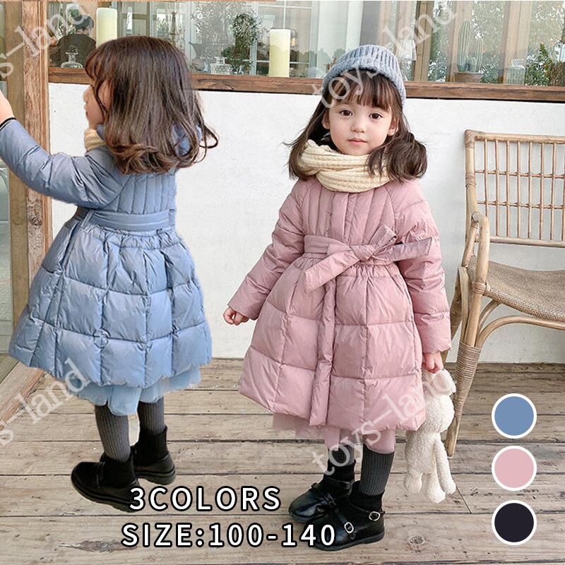 【2枚購入で1oo円OFF】中綿コート キッズ アウター ロング ジャンパー 子供服 女子 冬服 ロングコート 軽量 厚手 通学 防寒 長袖 あったか コート女児 フード付き アウトドア おしゃれ 子