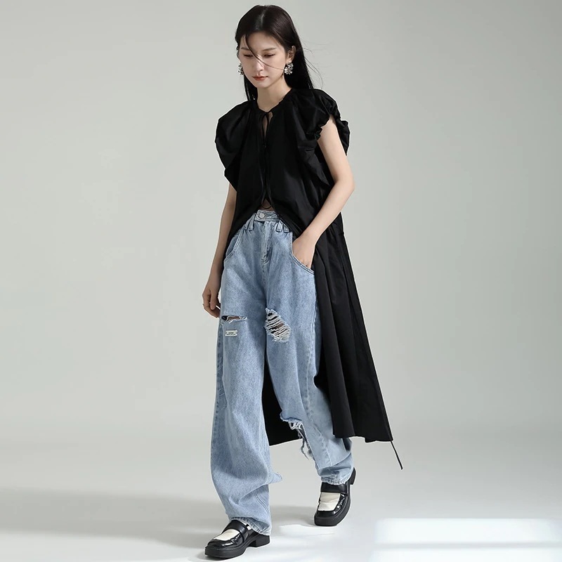 【J.Fashion】 肩パッ今週の割引は 25% オフですト風 ワンピ 巾着 カーディガン フリル レディース 袖なし ロングワンピ 関連商品は店で購入可能