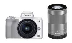 【保証開始日 2025年12月13日】【他店印付/在庫あり】Canon EOS Kiss M2 ダブルズームキット ホワイト ミラーレス カメラ キヤノン