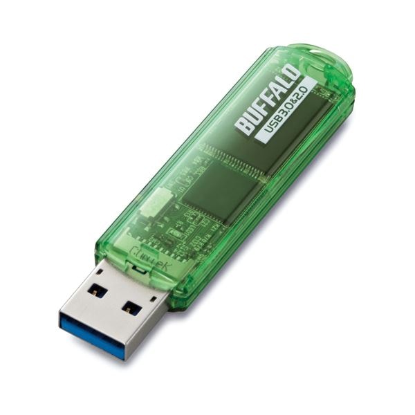 (まとめ) バッファロー USB3.0対応USBメモリー スタンダードモデル 16GB グリーン RUF3-C16GA-GR 1個 (×5セット)