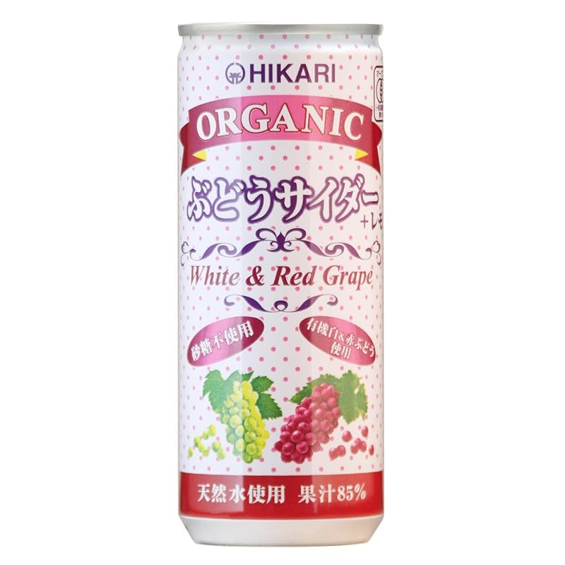 即納：光食品 オーガニックぶどうサイダー+レモン 250ml×30本