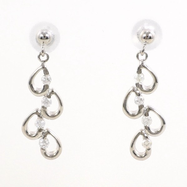 K18 18金 WG ホワイトゴールド ピアス ダイヤ 0.08×2 ジュエリー 中古