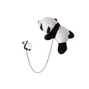 パンダブローチぬいぐるみンダントかわいいのコサージュ子犬クマピン服女子高生