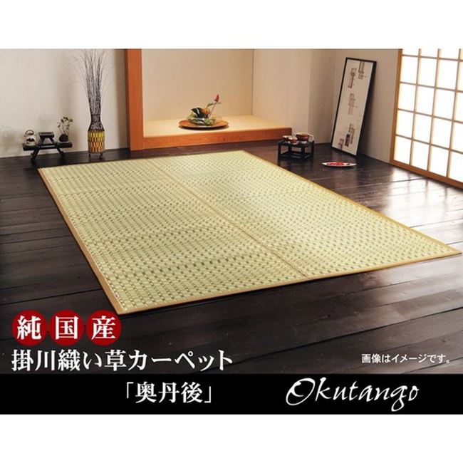 い草ラグ 花ござ カーペット 江戸間6畳 261x352cm 夏用 おしゃれ 国産 掛川織 奥丹後 抗菌 防臭 高級 日本製
