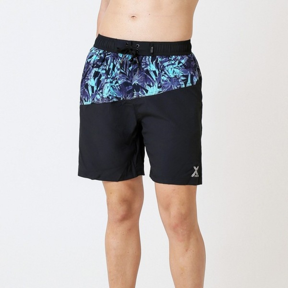 (ベーシックエル) ベーシックエルメンズトロピカルラインボードショートビーチショーツ BEM-T954K