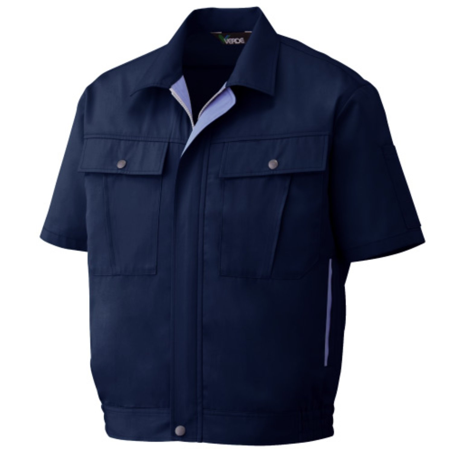 [ミドリ安全] 作業服 半袖 ブルゾン 男女兼用 GS567 上 ネイビー L