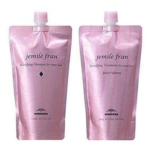 ミルボン ジェミールフラン シャンプー&トリートメント(ダイヤ&ジューシーグッロシー) モイスチャライジング 400ML 400G 詰め替えセット 2個アソート