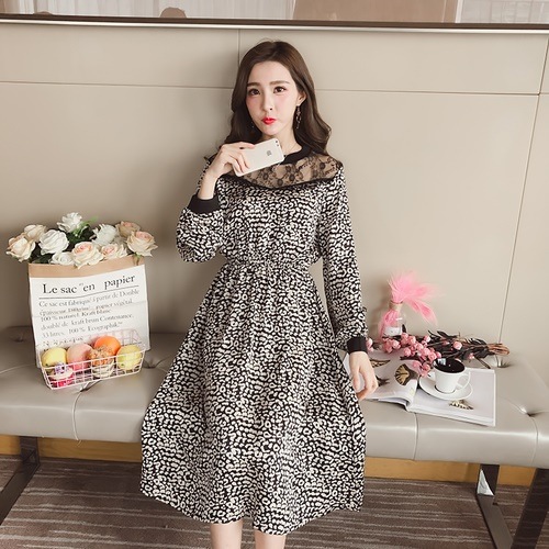 1248. 小花柄シフォンロングワンピース（ホワイト）