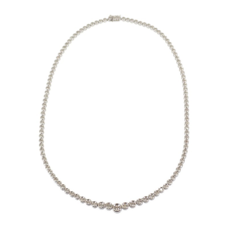 【no brand】テニス ペンダント ネックレス K18ホワイトゴールド ダイヤモンド レディース