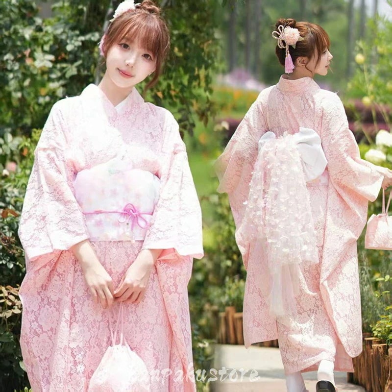 【短納期 3日で出荷】レース 浴衣 高校生 ピンク 可愛い 振袖 ゆかた 和服 レディース 浴衣 セット 大人 可愛い 花火大会 女性 女子 中学生 大学生 浴衣セット 単品 街着 お稽古 お花見 浴