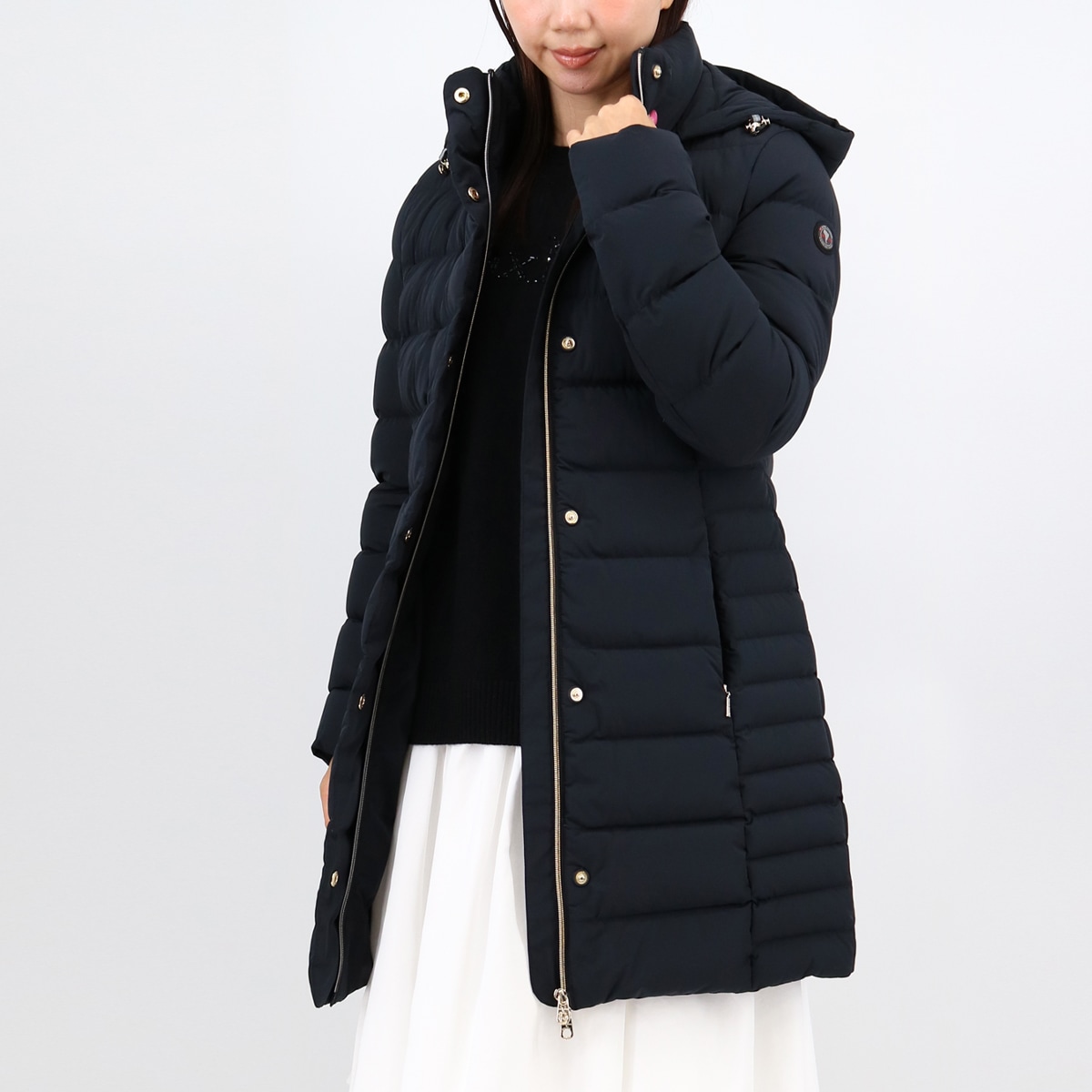 52573 QUINA 501/BLACK カサブランカ ダウンジャケット ウエストシェイプ