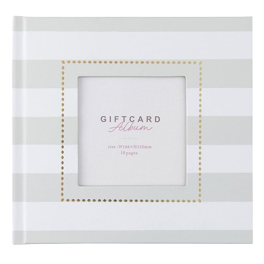 （まとめ買い）ナカバヤシ ブックフリー ギフトカードアルバム スクエアミニサイズ エクリュ ボーダー A-SMBP-101-3 [x3セット]