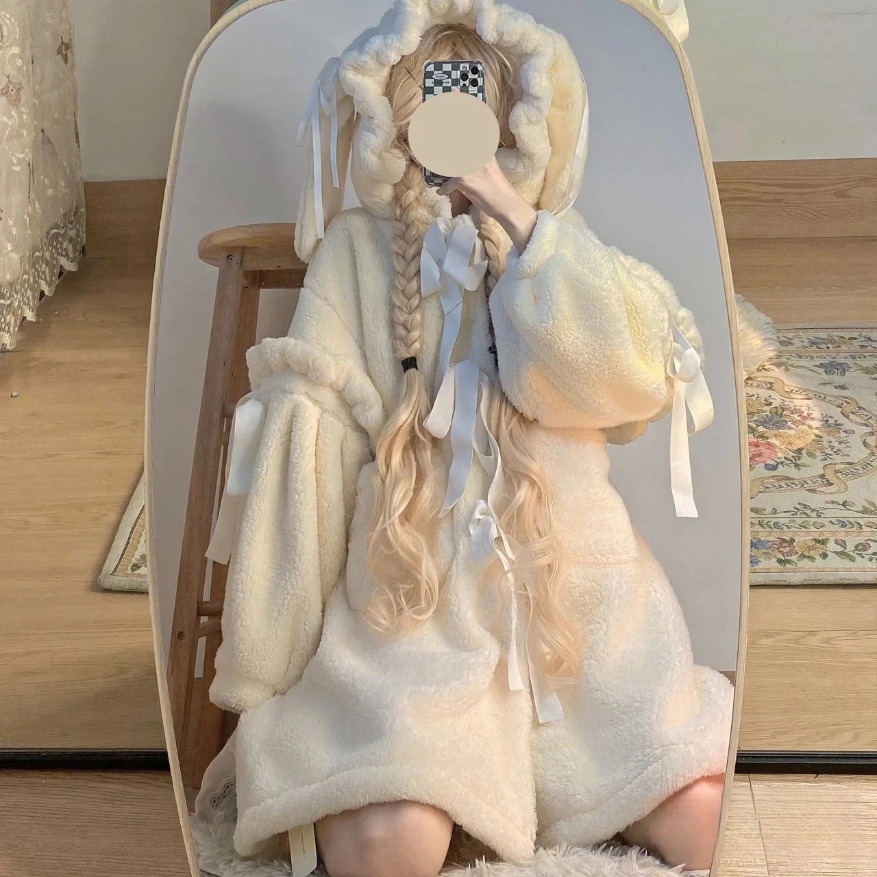 2025ロリータ冬ぬいぐるみコートlolita保温jskストールかわいい子供ローリロングタイプ外付け