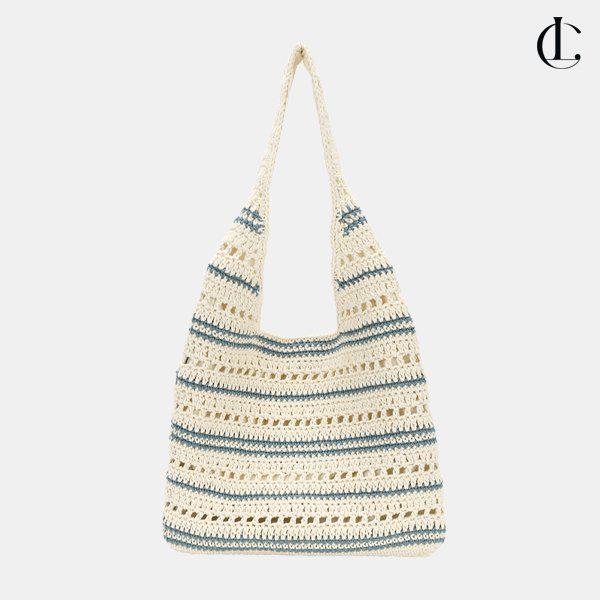 女性用クロシェショルダーバッグ 編み込み エコバッグ ニット デイリー ボブ商バッグ LAIN035