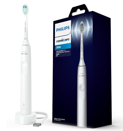 フィリップス 電動歯ブラシ ソニッケアー 3100シリーズ (軽量/USB充電式) HX3671/23 ホワイト