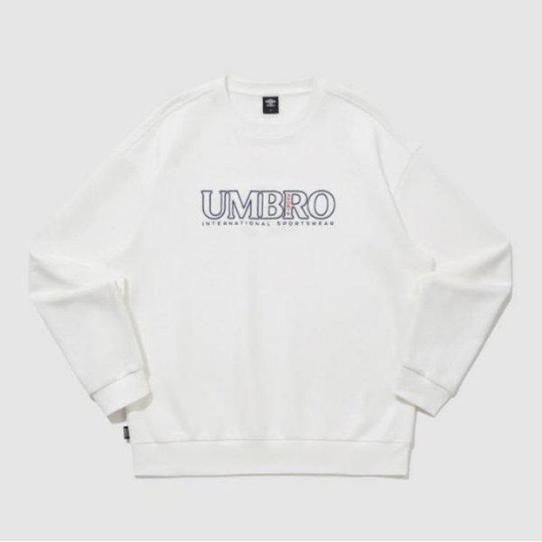 長袖Tシャツ PQA UQ121CFS16-WHT エッセンシャルプラス 刺繍レタリング トレーナー WHITE