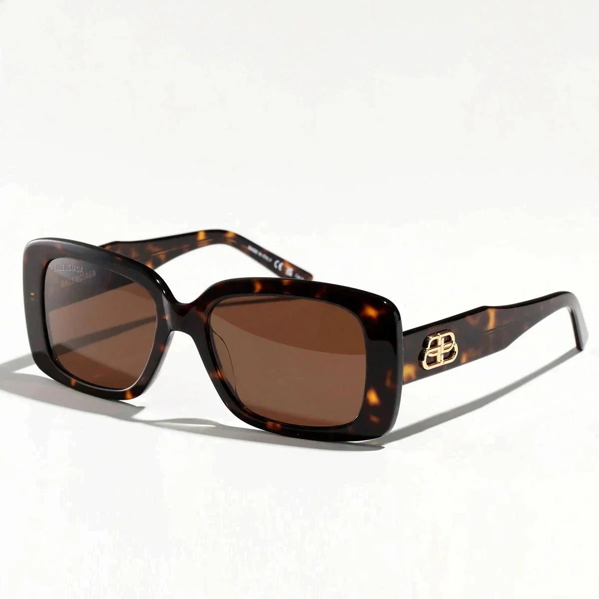 BALENCIAGA バレンシアガ サングラス BB0048S レディース スクエア型 メガネ 眼鏡 BBロゴ アイウェア 002/HAVANA-HAVANA