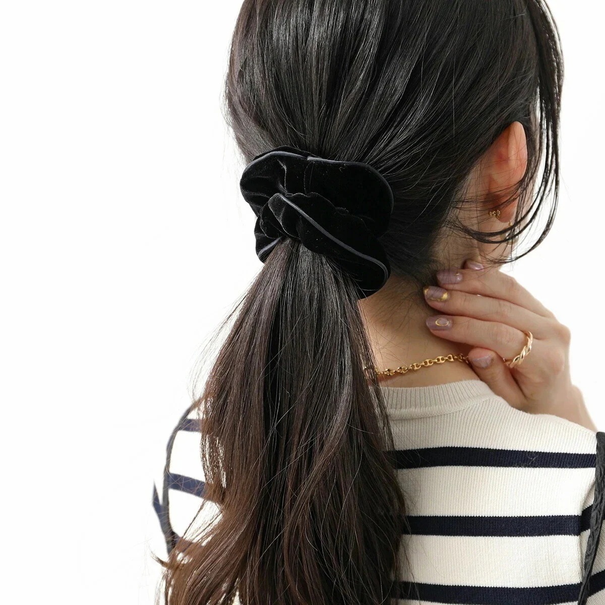 ALEXANDRE DE PARIS アレクサンドル ドゥ パリ シュシュ TCH-17402-PM レディース ベロア ヘアゴム ヘアーアクセサリー N-NO 【mega】